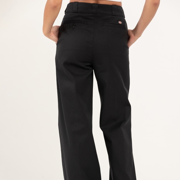 NWT Black Dickies Junior Women's Wide Leg High Rise Worker Pant - Picture 3 of 4